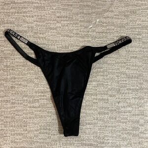 Victoria's Secret Black Thong with Sparkling Straps L